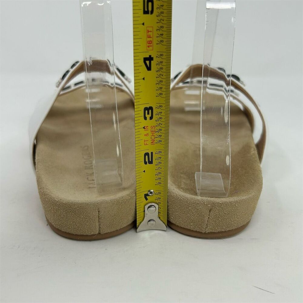 Jack Rogers Women's White Leather Beaded Slide Sandals Size 9M Casual Summer - Picture 7 of 12